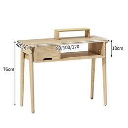 Japanese-style Nail Tables Solid Wood Double Manicure Table and chair set Modern Simple Nail Shop Professional Manicure desk Z