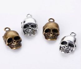 100pcsbag Ancient Silver Bronze 2012mm Skeleton Skull Charms Pendants Designer Jewelry Making Necklace Bracelet Accessories 6591089