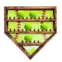 Decorative Plates Small Ball Stand Holder Large Capacity Wooden Organiser For Softball Rustic Style Baseball Display Tray Storage Room