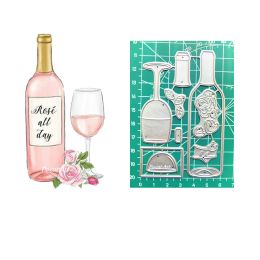 Wine bottle and glass Metal Cutting Dies For DIY Scrapbooking Album Embossing Paper Cards Decorative Crafts