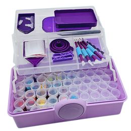 113pcs 5D Diamond Painting tools Accessories Container Storage Box Kits Beads Carry Case Diamond Embroidery Portable box