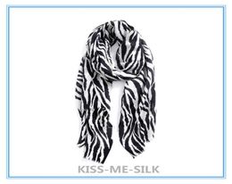 KMS Black and white zebra stripe wool scarf shawl thin allmatch scarf shawl dualuse for Women 20070CM110G5671667