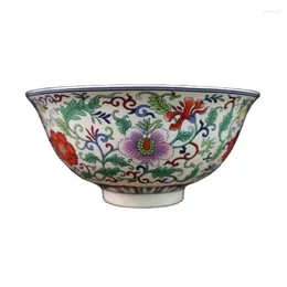 Decorative Figurines China Old Pastel Porcelain Blue And White Plus Colour Floral Pattern Chinese Meal Bowl