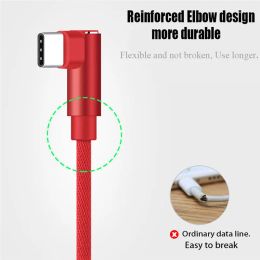 Micro USB Data Snyc FAST Charger Charging Cable 90 Degree Linen Weave Data Line For Android Samsung Huawei Xiaomi