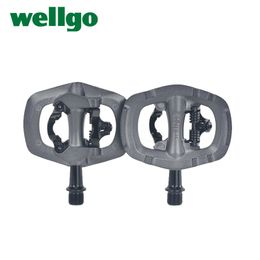 Wellgo C317 Aluminium Body Cr-Mo Spindle DU/Sealed 9/16" Bearing Bicycle Pedal Road MTB Bike Pedals with 98A Cleat Cycling Parts