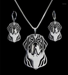 Earrings Necklace Women St Bernard Jewelry Set Lovers Pet Dog4659091