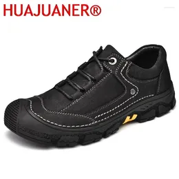 Casual Shoes Versatile Men Spring Autumn Slip On Loafers Fashion Designer Real Leather Comfortable Male Hiking