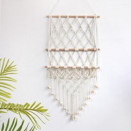 Decorative Plates Macrame Hanging Basket Home Book Fruit Storage Container For Kitchen Garden Decor Organizer Cotton Rope Plant Pot