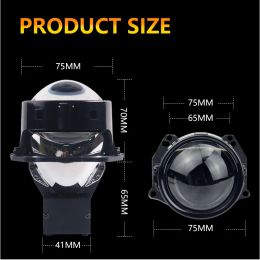 SANVI 3 Inch 51W Bi LED Projector Lenses In Headlight for Hella 3R LED Modules Car Lights 5500K Automobiles Parts & Accessories