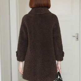 2023 Women's Winter Wool Warm Real Fox Fur Hood Coat Lady Mid-length Overcoat Girl Jacket Parka L38