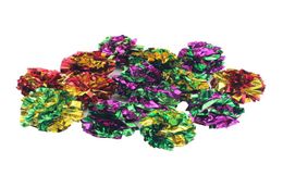 6pcs lot Diameter 5cm Mylar Crinkle Ball Cat Toys Interactive Colorful Ring Paper Pet Toy For Cats Kitten1301o8130342