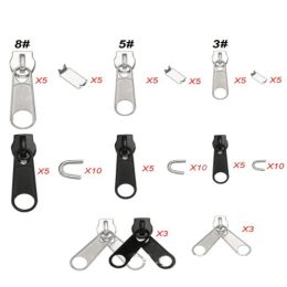 Universal Zip Heads Zipper Repair Replacement Kit Metal Zip Head Accessories Tool For Repairing Clothing Pants Tents Bags