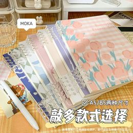 B5 Tulip Looseleaf Book Ins Style Notebook Cute A5 Hand Ledger Cores Reusable Notepad Horizontal Line 240411