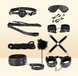 Plush Fun Sm Binding Leather Ten Piece Set 1 of Adult Alter Training Supplies Handcuffs and Foot Cuffs JIG66054795