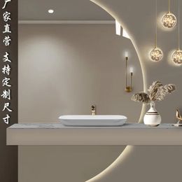 Modern Style Wall Mirror Decorative Round Makeup LED Light Large Decorative Mirror Bathroom Espejos Aesthetic Home Decor
