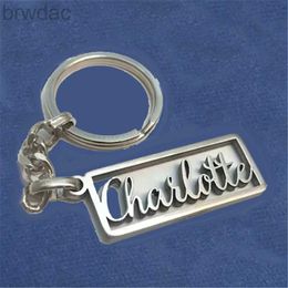 Key Rings Customied Personalized Name Keychain Men Women Stainless Steel Name Keychains Customized Letter Key Chain Jewelry Gift 240412