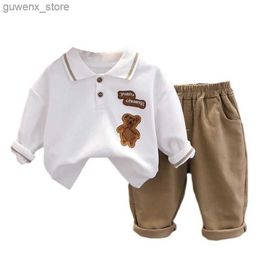 Clothing Sets New Spring Autumn Baby Girl Clothes Kids Boys Clothing Children T-Shirt Pants 2Pcs/Sets Toddler Casual Costume Infant Tracksuits Y240412