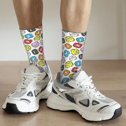 Happy Sock for Men Old Style Puffle Pattern Club Penguin Harajuku Penguin Animal Quality Pattern Printed Crew Sock Novelty Gift