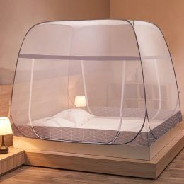 Installation-free Square Top Double Door Mosquito Net Large Space Foldable Anti-mosquito Small Tent Summer Home Mosquito Nets