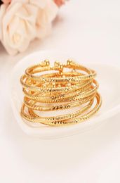 Can Open Fashion Dubai Bangle Jewelry solid Fine Yellow Gold GF Dubai Bracelet for Women Africa Arab Items Select5284328