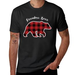 New GRANDMA BEAR | Women Red Plaid Christmas Pyjama Family Gift T-Shirt funny t shirt Men's clothing