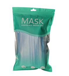 100pcs Disposible Masks Ziplock Flat Packaging Storage Bags Printed NonMedical Face Mask Zipper Seal Mylar Pouches Plastic Packin9521276