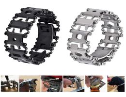 29 in 1 Multifunction Tread Bracelet Outdoor Bolt Driver Tools Kit Travel Friendly Wearable Multitool Stainless Steel Hand Tools Y2587568
