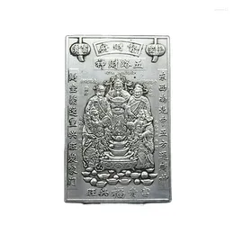 Decorative Figurines China's Folk Old Tibet Silver Carved Pattern Five Ways Mammon Screen