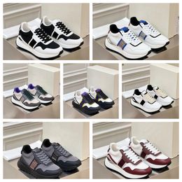 New top Luxury Multi material patchwork of cowhide with contrasting colors men women thick soled lace up sports fashionable and versatile casual shoes