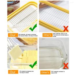 Storage Bottles Butter Container Stainless Steel Slicer Cutter With Lid Easy Cutting Countertop Refrigerated Case For Two 4oz