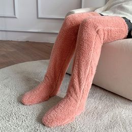 Plush Leg Warmers Leg Stocking Costume Boot Cuffs Home Long Thigh High Socks
