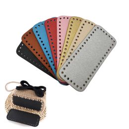 Handmade Bottom PU Leather Women Purse Wear-Resistant Rectangle Accessories Parts For Handbag Knitting Bag Bottom