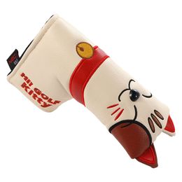 Head Cover Club Head Protector Magnetic Closure Cute Kitty Lucky Cat Golf Club Headcovers Golf Putter Cover Blade Mallet Putter