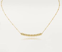 High Edition Classic Design Cubic Zirconia Rivet Clash Love Necklace Pendant Women Girls 316L Titanium Steel Wedding Jewelry Colla2000749