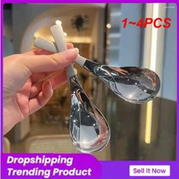 Spoons 1-4PCS Stainless Steel Spoon Ergonomic Design Elegant Cutlery Long Handle Round Easy To Clean