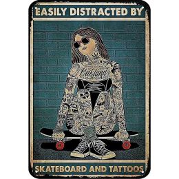Funny Cat Metal Poster Pain Is Temporary Pride Is Forever Tin Signs Tattoo Shop Entertainment Bar Billiard Hall Club Home Living