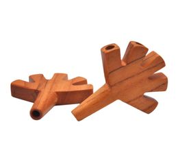 Palm Shape Wooden Joint Holder Pipe With Carrying Bag Double Twin Triple Five Barrel Wood Pipes Cigarette Holder Trident Rolling P5992994