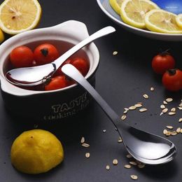 Spoons 2Pcs Stainless Steel Soup Dinner Thickened Ice Cream Dessert Spoon Kitchen Tableware Cooking Utensil Tools High Quality