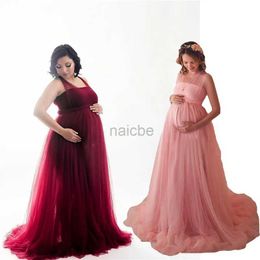 Maternity Dresses New Maternity Tulle Dresses For Photo Shoot Pregnancy Tail Dress Photography Robe Maxi Gown Maternity Prom Dresses Vestidos 240413