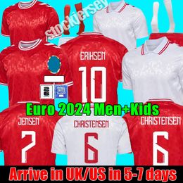 Denmark 2024 Euro Cup soccer jerseys ERIKSEN HOME RED AWAY WHITE 24 25 KHAER HOJBJERG CHRISTENSEN SKOV OLSEN BRAITHWAITE DOLBERG football shirt men kids kit sets