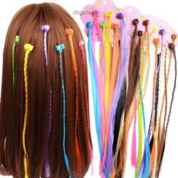Small claws Beaded Beads colored wig braid childrens performance accessories straight hair ring headwear.