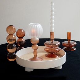 Candle Holders Glass Holder Decor For Home Decoration Pillar Small Tealight Stick Outdoor