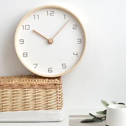 Wall Clocks Solid Wood Clock Living Room Creative Modern Simple Nordic Hanging Home Bedroom Silent Reloj De Pared