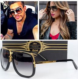 Classic Brand Designer Flat Top Mirror Sun Glasses Square Gold Male Female Superstar Oversized Men Sunglasses Women2192303