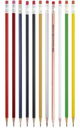 China Cheap Assorted Colour Golf el Restaurant Promotional Personalised Economy rectangular Round Pencils with Eraser Custom Log3628772