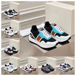2024 new top Multi material patchwork of cowhide with contrasting Colours men women thick soled lace up white sports fashionable and versatile casual shoes
