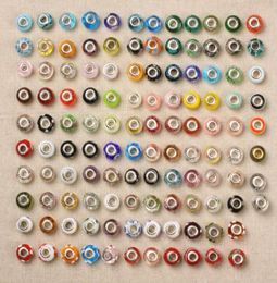 Whole 50pcslot Big Hole Beads for European Bracelet Lamwork coloured glaze DIY Charms Fit Beaded Bracelets Mix1559660