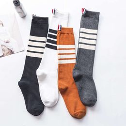 Socks & Hosiery Tb Women's Net Red Four Bar Stripe Jk Medium Tube Korean College Style Ab Calf Pile