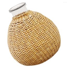 Vases Flower Pot Dried Vase Simple Table Arrangement Weave Rattan Countryside Style Woven Flowerpot