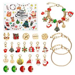 2024 Christmas Advent Calendar Jewellery Gift Box 24 Days Countdown Calendars Jewellery Bracelets for Girls New Year Gift Navidad